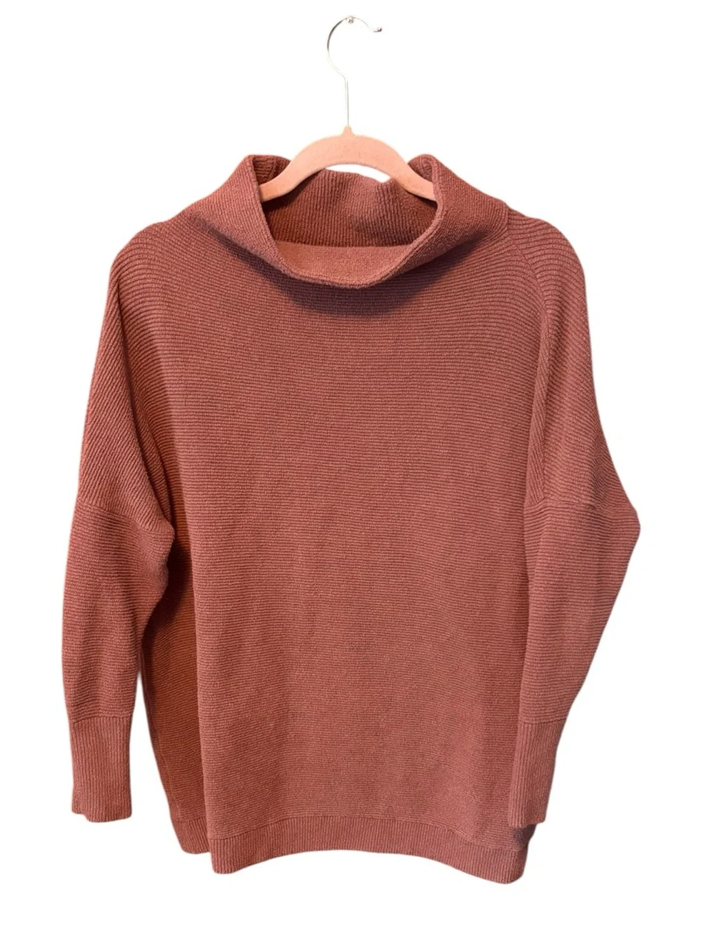 Free People Ottoman Slouchy Tunic Top Sweatshirt Extra Small Nutmeg Brown